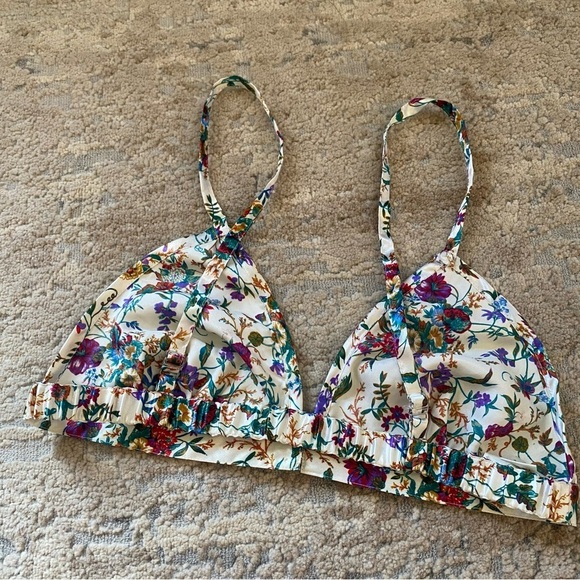 Victoria’s Secret Rare Vintage Gold Label Satin Wireless Bralette Bra Floral: S - Picture 4 of 7
